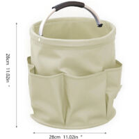 Cleaning supplies organizer with handles, storage bags, foldable storage baskets, cleaning supply boxes, portable multi-cleaning bucket bags, suitable for home/garden (grey and white).