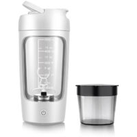 Electric shaker cup, protein powder mixing cup, BPA-free Portable mixing cup, rechargeable shaker cup, suitable for meal replacement shakes, 22 oz (white)