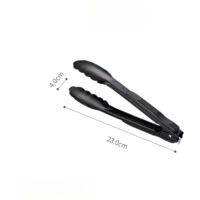 Stainless steel food tongs, BBQ tools, food tongs, bread tongs, steak tongs, kitchen and BBQ black tongs, suitable for parties, catering, events, weddings and everyday use, black - 2 pieces - 9 inches