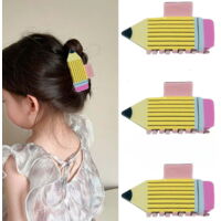 3-Piece Set of Women's Hair Clips, Girls' Hair Clips, Thick and Fine Hair Pencil Clips, Strong Claw Clips, Fun Hair Accessories, Yellow