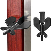 Portable door lock - travel hotel door lock, suitable for any door - black