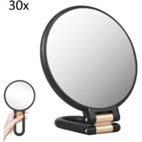 30x Magnifying Glass - 2414 cm - Hand Mirror with Folding Handle - Travel Magnifying Glass with Handle - Double-Sided Magnifying Glass - 30x/1x Magnification - Portable Makeup Mirror - Multi-functiona