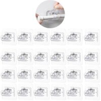 Self-adhesive curtain rod brackets - 24-piece set - High-quality ABS material - 6x6 cm