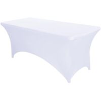 1-Pack - Stretch Tablecloth - White Rectangular Tablecloth - Foldable Tablecloth - Elastic Rectangular Tablecloth - Suitable for parties, weddings, birthdays, banquets, and vendors.