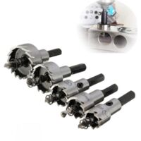5-Piece Hole Screw Set - High-Quality Steel - Hole Saw - Drill Bits - Sheet Metal Hole Saw - (16+18.5+20+25+30 mm) - Suitable for Drilling Metal, Wood, and Sheet Metal - Silver