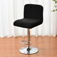 2 sets of solid color elastic low-back chair covers, universal bar counter chair covers - black