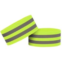 Rechargeable running light - Reflective armband - Reflective strip - Running - Cycling - Walking - Armband and ankle strap - Elastic - High visibility - Green