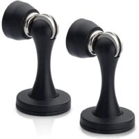 Magnetic Door Stops - 2-Pack - Terrace Door Stops - Stainless Steel - Door Stops - Interior Door Stops - Door Closers - Baseboard Door Stops - Floor Door Stops - Fixed Door Stops - No Drilling Require