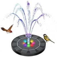 LED solar fountain, 5.5W solar pond pump (with solar panel), solar pond pump, solar floating fountain pump, suitable for gardens and bird baths.