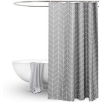 Shower curtain - Fabric shower curtain - Weighted shower curtain - Waterproof shower curtain - Bathroom accessories - Shower curtain - Polyester - Gray - 180180 cm