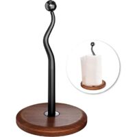Kitchen paper towel holder, standing kitchen paper towel holder, made of wood and iron, easy to tear, used for organizing kitchen paper towels.