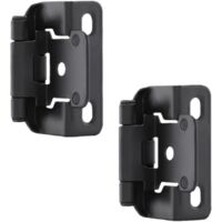 Home Hardware (6 pieces) 1/2-inch Overlay Cabinet Hinges, Self-closing Semi-overlay Kitchen Cabinet Door Hinges, Black, Suitable for Kitchen/Cabinet Doors