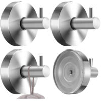 4-pack - 665.5 cm - Suction Cup Hooks - Vacuum Suction Cup Hooks - No Drilling Required Towel Hooks - Waterproof - Suitable for Shower Rooms, Bathrooms, Kitchens, and Glass Doors - Silver