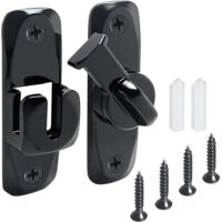 2-Pack - 90/180 Degree - Sliding Door Lock - Privacy Protection - Security Sliding Door Lock - Miniature Lock - Suitable for Sheds, Gardens, Bathrooms, Cabinets, Windows, etc. - 8025 mm - Black