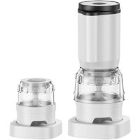 Spice Grinder - Electric Salt and Pepper Grinder Set - Includes Replacement Jar - Instant Replacement - USB Rechargeable Automatic Grinder - Adjustable Grinding Coarseness - Refillable Double-Layer Sp