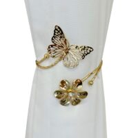 4-Piece Metal Butterfly Curtain Tiebacks DTY Exquisite Curtain Tiebacks, Stylish Curtain Binding Tape, Housewarming Gift - Gold