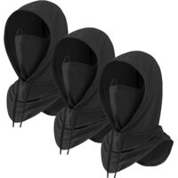 3-pack Balakraff, sun protection and UV protection, breathable full-head mask, unisex, suitable for activities such as motorcycling and fishing - Black