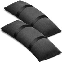 Two-piece parasol counterweights, outdoor parasol bases, gazebo sandbags, parasol frame sandbags, gazebo sandbag counterweights, outdoor infillable parasol feet