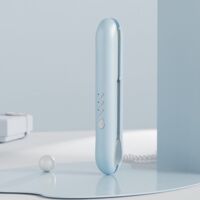 2-in-1 Hair Straightener/Curling Iron — Portable Cordless Mini Curling Iron — 3 Temperature Settings — Ceramic Material — Travel-Friendly — Women's Cordless Hair Straightener — Blue