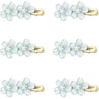 6 blue flower hair clips for women, blue flower hair clips, blue women's hair clips, beautiful and delicate blue women's hair clips, hair clips