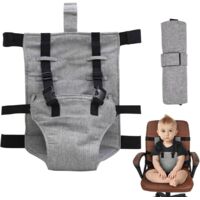 Portable high chair safety belt - Child safety belt - Adjustable shoulder straps for babies 6-36 months - Suitable for restaurants and homes - Gray