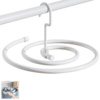 Spiral Clothes Drying Rack - Foldable Bedding Storage Rack - Suitable for drying down comforters, sheets, towels, and curtains - White - Diameter 41.8 cm - Tube Wall Thickness 1.2 cm - Tube Length 2.2