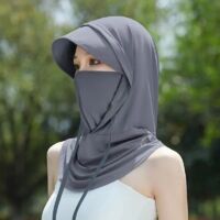 Summer Balaklava Hat Ski Face Mask Unisex Sun Protection UV Protection Hood Breathable Full Head Coverage Outdoor Fishing Cycling - Dark Gray