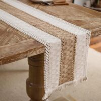 Table runner - Dining table decoration - Dressing table cover - Desk decoration - Home décor - Suitable for TV cabinets, coffee tables, and sideboards - Khaki - 30120 cm