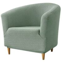 Bucket chair elastic seat covers, club chair integrated seat covers, bucket chair soft jacquard seat covers, armchair seat covers, living room furniture protective covers (green)