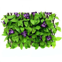 Faux Green Wall Fence - Retractable Garden Decoration - Fence Screen - Hedge - Purple Orchid