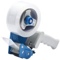 Tape dispenser, handheld packaging tape dispenser and sealing machine, fast tape packaging machine, tape dispenser for sealing and packaging, office (blue)