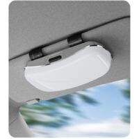Porte-lunettes auto universel pour lunettes de vue et solaires, blanc