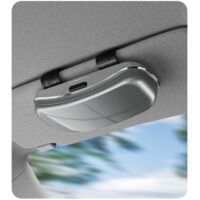 Porte-lunettes auto universel pour lunettes de vue et solaires, gris