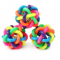 Lot de 3 balles à grelot pour petit chien, 7 cm