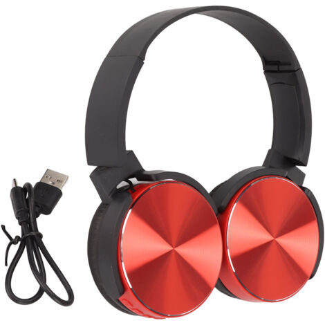 Casque Gamer Sans Fil 450BT avec Subwoofer, Réglable et Multifonction pour Jeux Rouge (1/5)