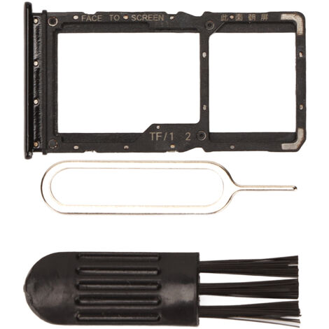 Lot de Trappe SIM en Plastique avec Épingle et Brosse pour Redmi Note 7/7 Pro - Noir (1/5)