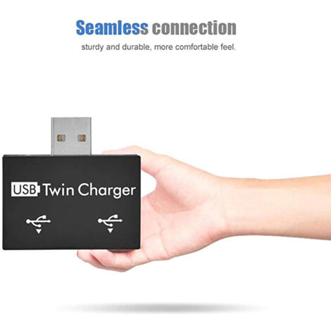 Mini Hub USB 2 Ports, Double Chargeur USB pour PC et Disques Flash