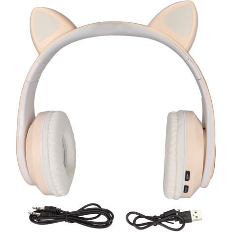 Casque Bluetooth à Oreilles de Chat Lumineuses, Éclairage Respirant, Sans Fil Pliable avec Basses Puissantes (1/5)