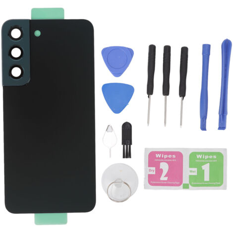 Coque de protection arrière avec objectif caméra intégré et kit de réparation pour Samsung Galaxy S22 S901U S901F - Vert (1/5)