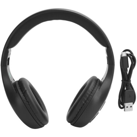 Casque Audio Bluetooth FM HRD601 Pliable pour Musique Mobile, Jeux et Extérieur - Noir (1/5)