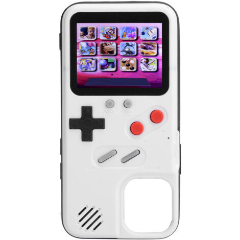 Coque iPhone 12 avec Écran Couleur et 36 Jeux Intégrés - Protection et Console de Jeu Portable - Blanc (1/5)