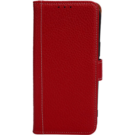 Étui cuir protection intégrale antichoc pour iPhone 12 Pro Max avec fente carte - Rouge (1/5)