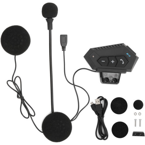 Casque moto Bluetooth avec micro, réduction de bruit, communication sans fil et stéréo BT12 (1/5)