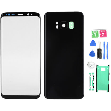 Coque de Protection Arrière en Verre et Écran Avant de Rechange pour Samsung Galaxy S8 - Noir (1/5)