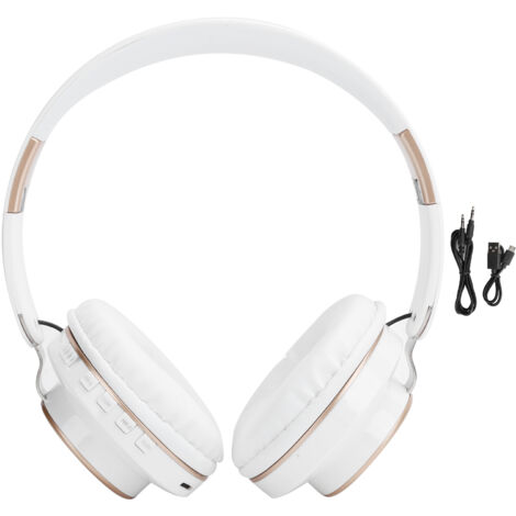 Casque Bluetooth 5.0 Hi-Fi Pliable Sport et Jeux avec Micro - Blanc (1/5)