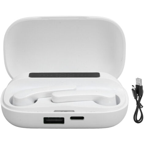 Casque Bluetooth TWS 5.0 Écouteurs Sport Stéréo Contrôle Tactile Blanc V20 (1/5)