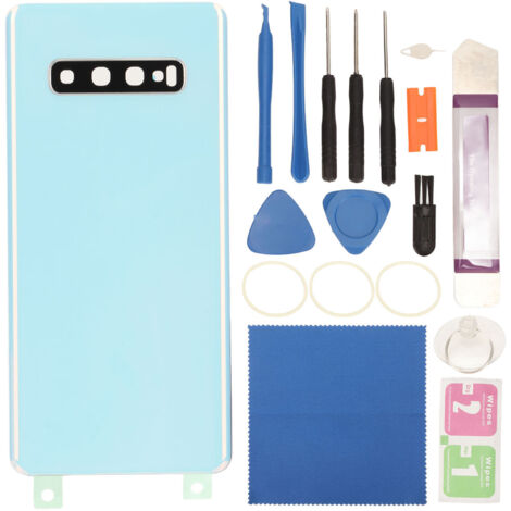 Coque arrière en verre de remplacement avec objectif de caméra pré-collé pour Samsung Galaxy S10+ Plus G975 Blanc (1/5)