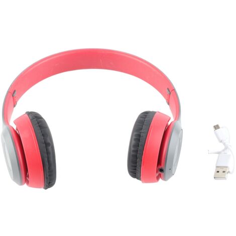 Casque Bluetooth P47 Réducteur de Bruit, Basse Profonde, Pliable pour Sport, Bureau et Voyage Rouge (1/5)