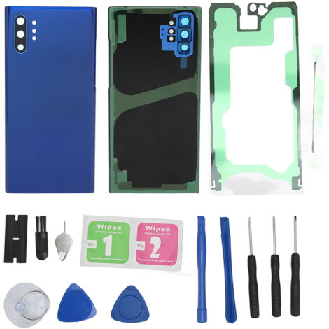 Coque Arrière Verre Trempé de Remplacement pour Samsung Galaxy Note 10 Plus Bleu - Protection Écran Complète (1/5)