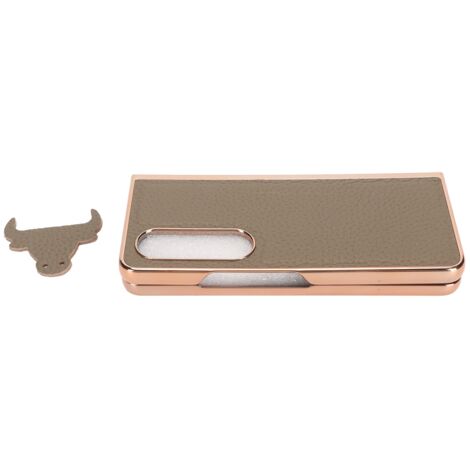 Étui pliant en cuir nano-électroplaqué motif étoile pour Samsung Galaxy Z Fold 4, anti-rayures, protection complète, couleur gris (1/5)